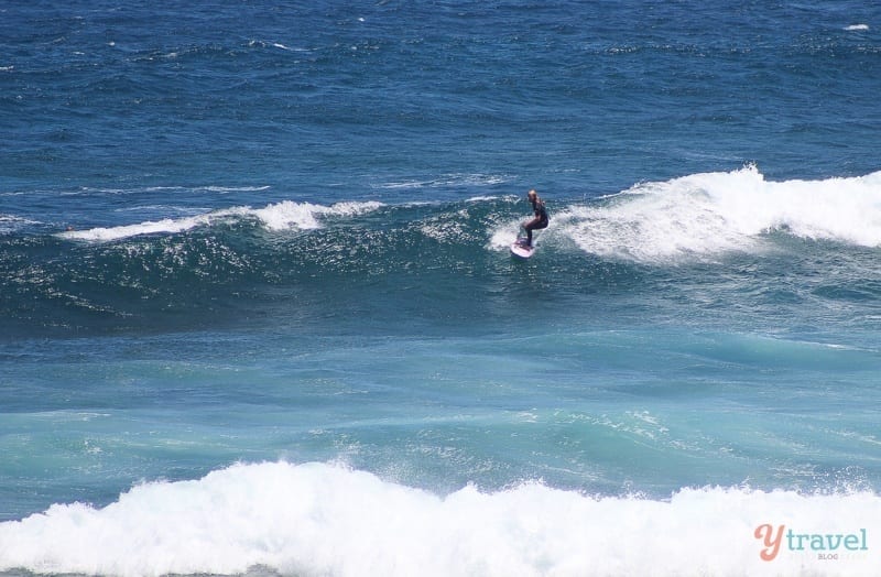 person surfboarding on a wave