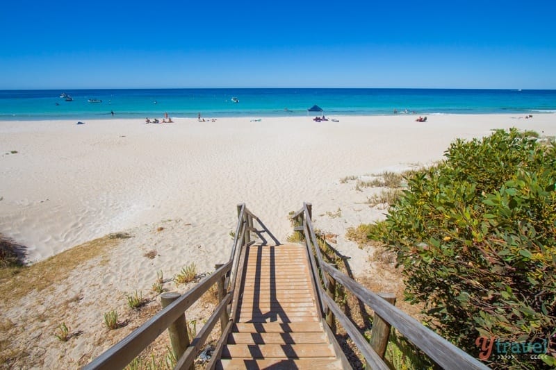 stairs leading down to Eagle Bay,