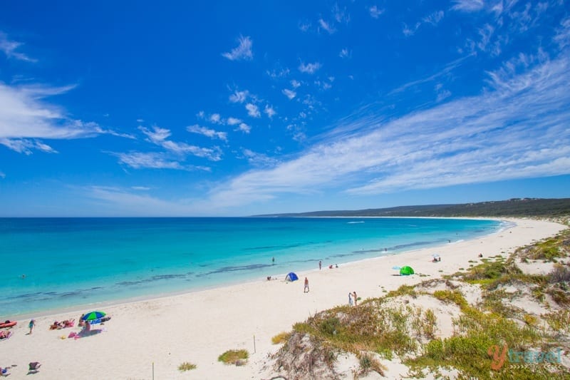 wide white sandy beach of Hamlin Bay, Margaret River 