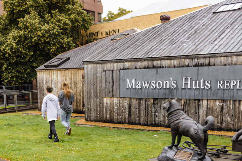 Replica of the huts used in Antarctica by Douglas Mawson & his team, plus stories of the expedition