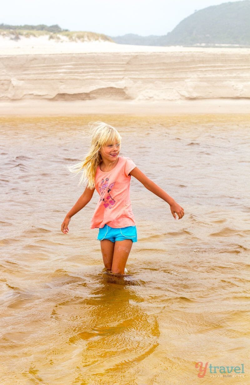 girl playing in the water D’Entrecasteaux National Park, 