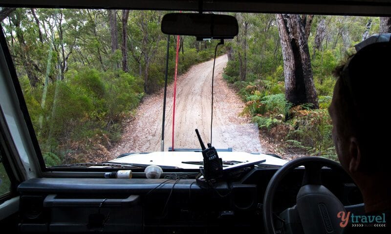 car driving on a dirt road