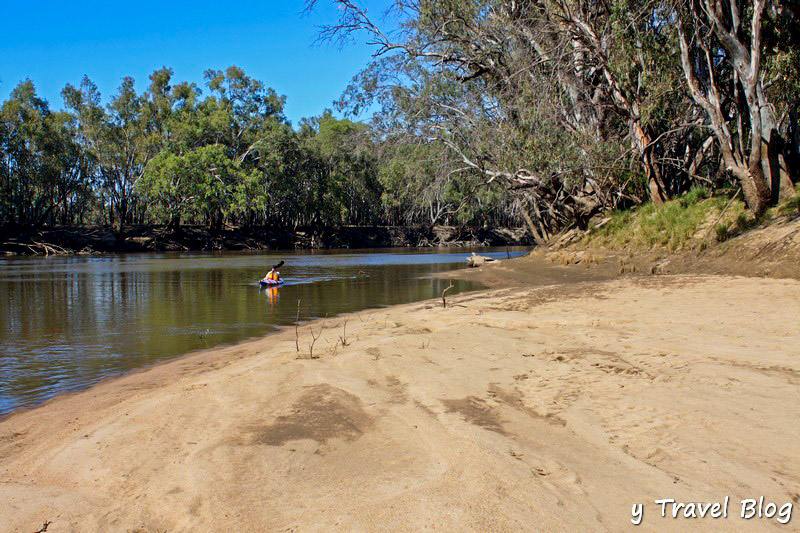 person swimming in river