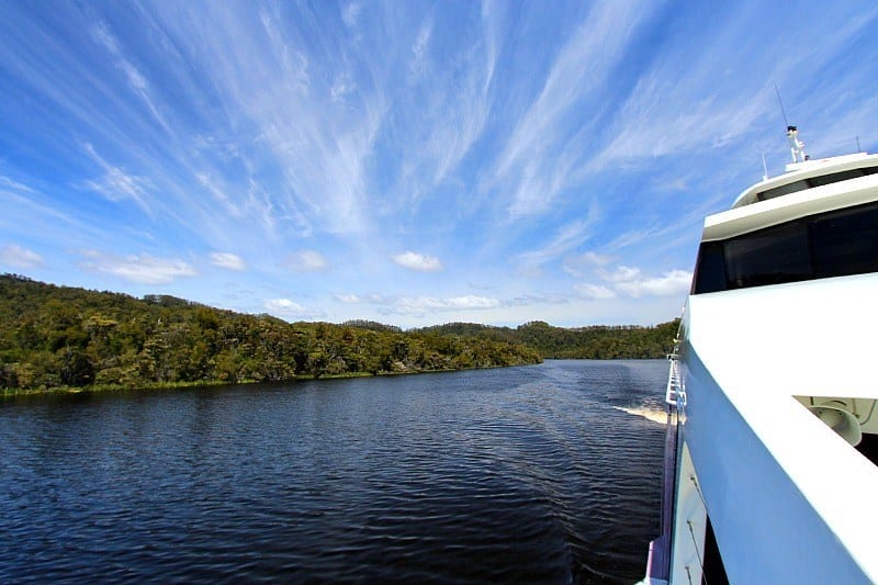 a boat on a river