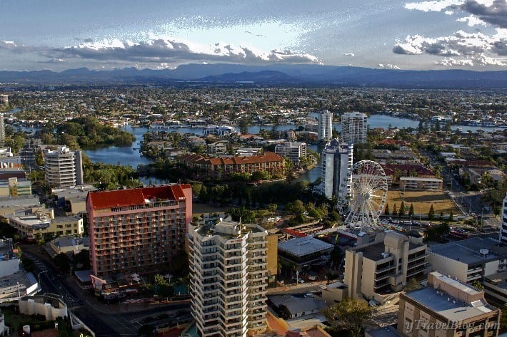 views over canals, buildings in  Surfers Paradise Gold Coast