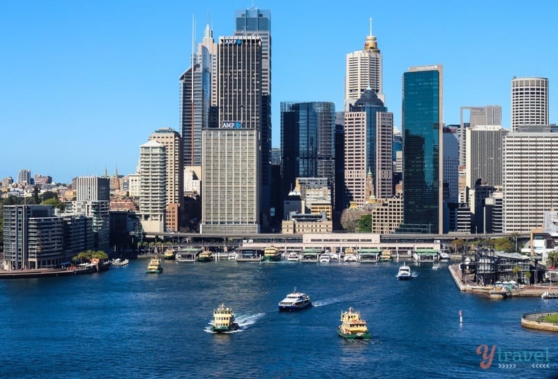 boats coming into Circular Quay, Sydney, Australia