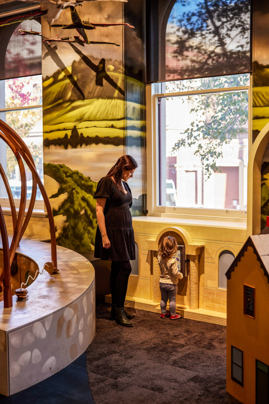 people looking at exhibits at the Tasmanian Museum and Art Gallery 