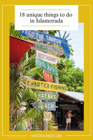 directions sign at Robbie's of Islamorada in the Florida Keys