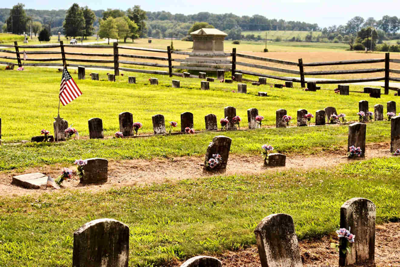 tombstones at a cemetery