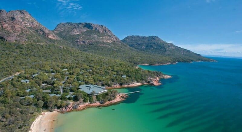 Freycinet Lodge on edge of water