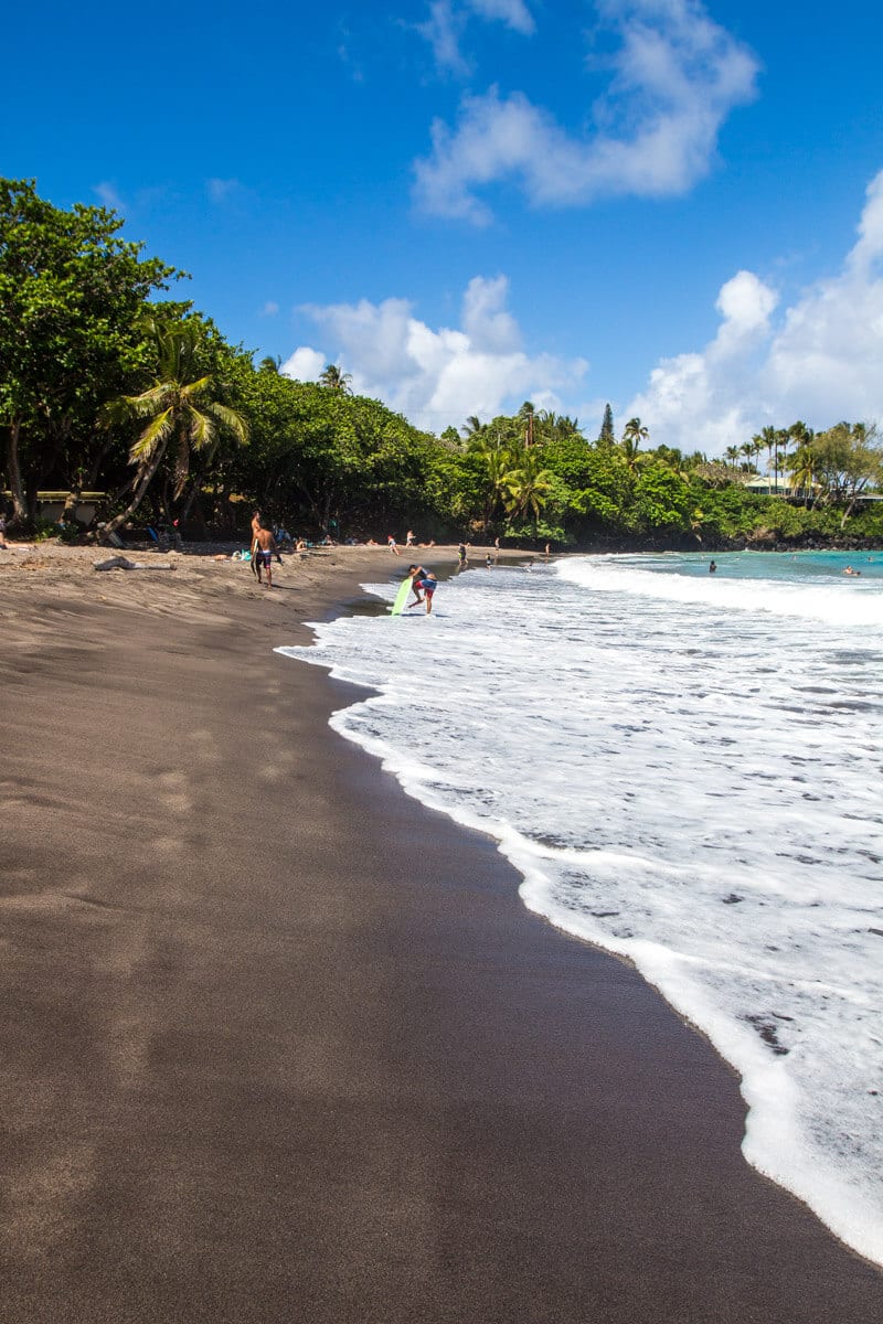 black sand Hamoa Beach 