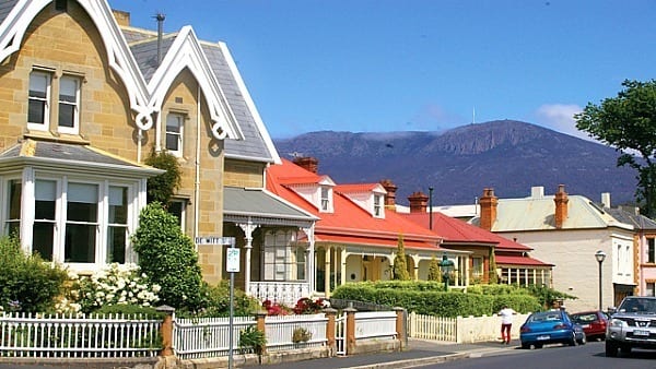 rows of houses along a street