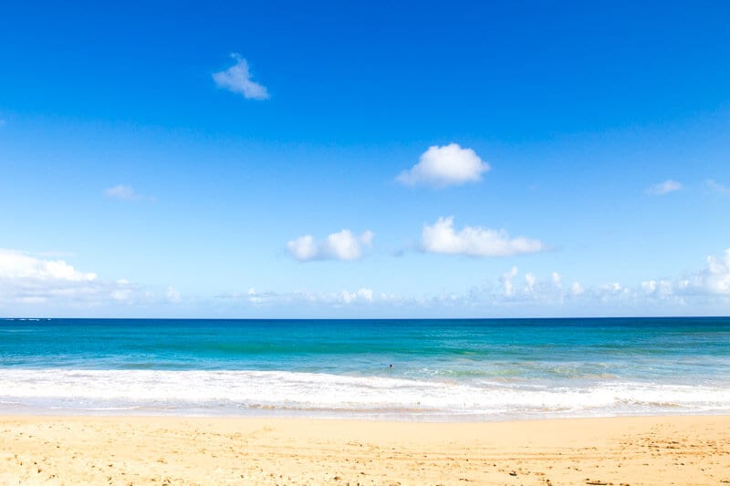 golden sand and waves on Paia Beach -