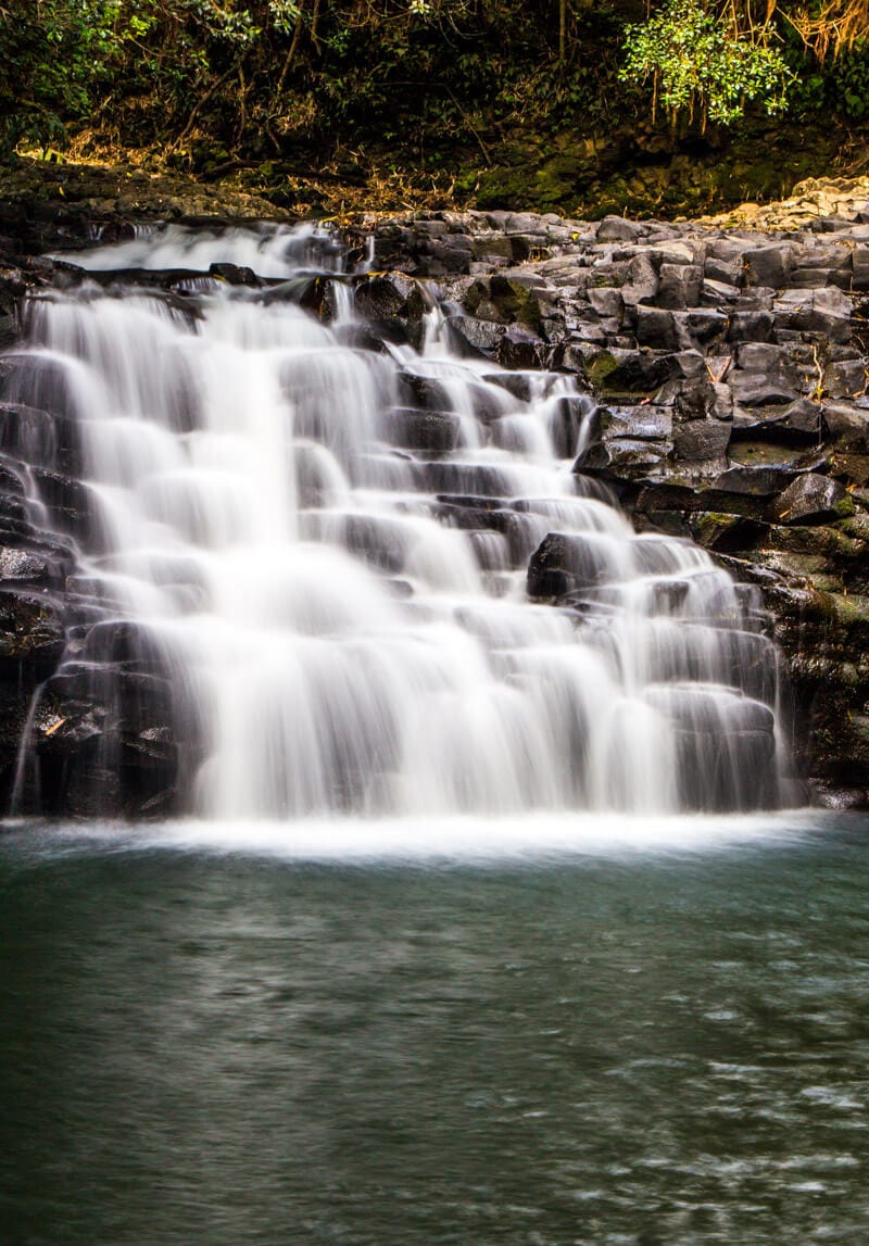 Twin Falls  cascading over black rocks