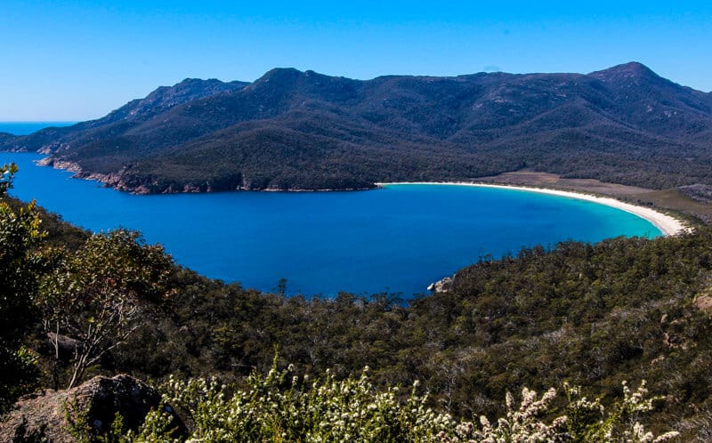 view of beach shaped like a Wineglass Bay 