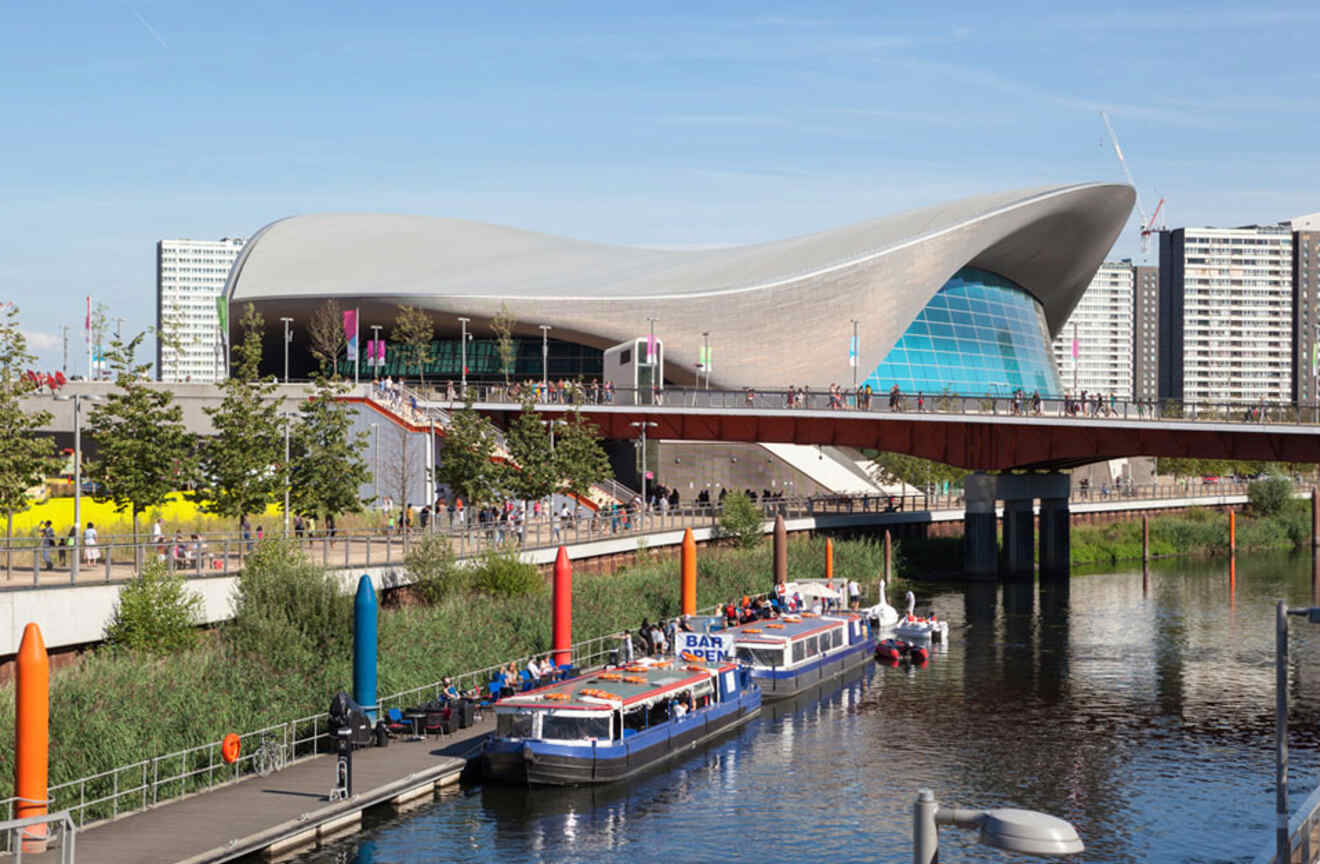 View of the stadium in Queen Elizabeth Olympic Park in London