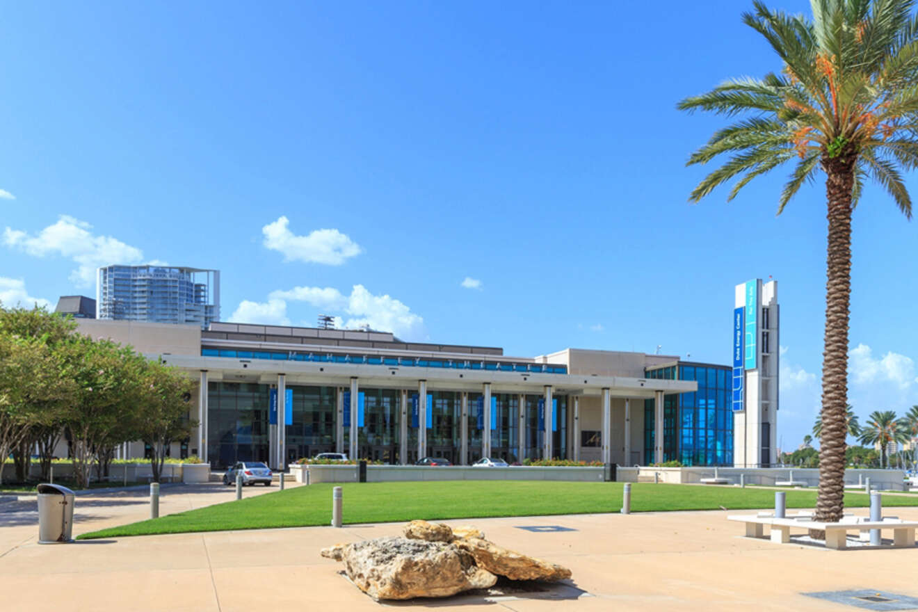 View of the exterior of Mahaffey theater