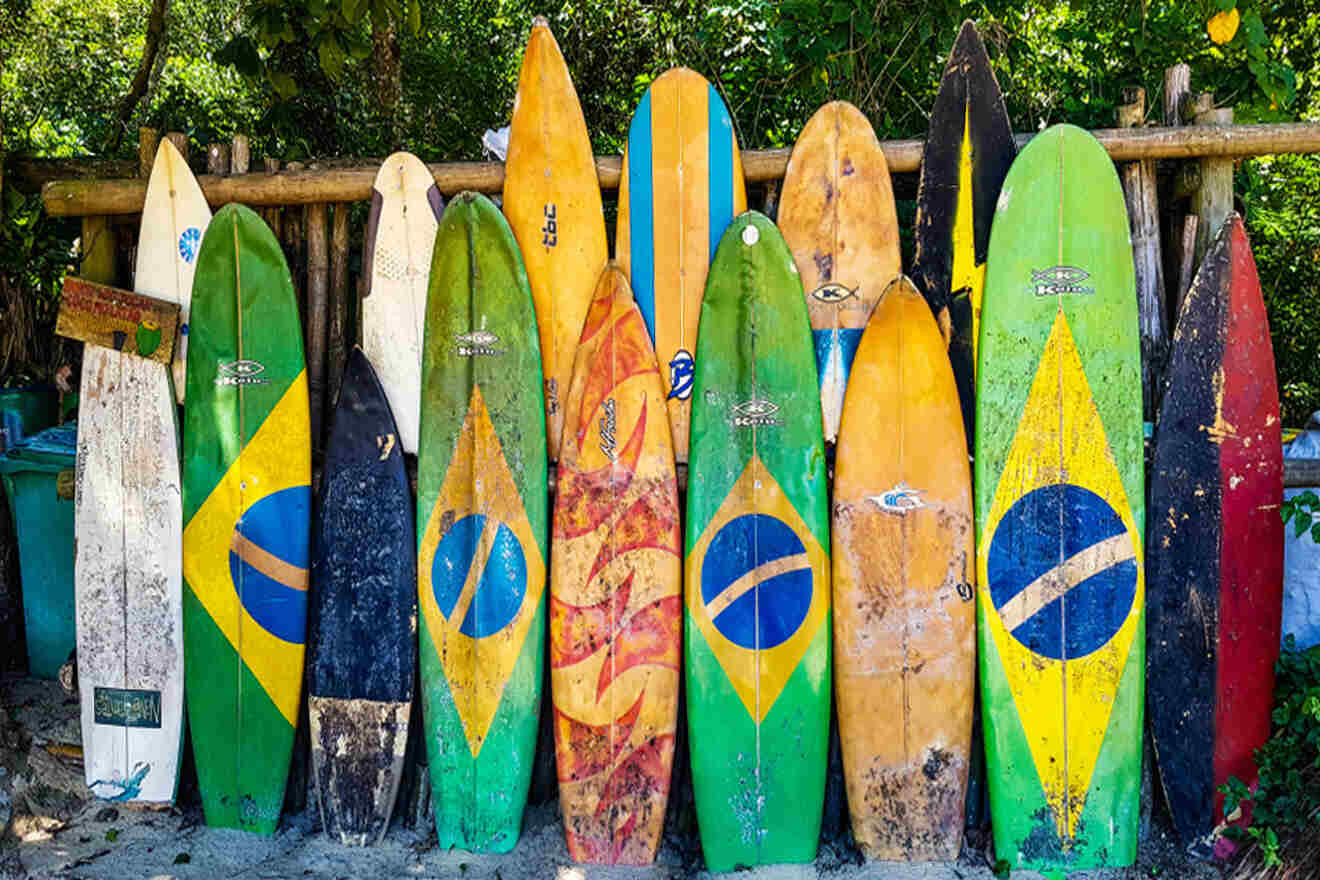 various surf boards Brazil