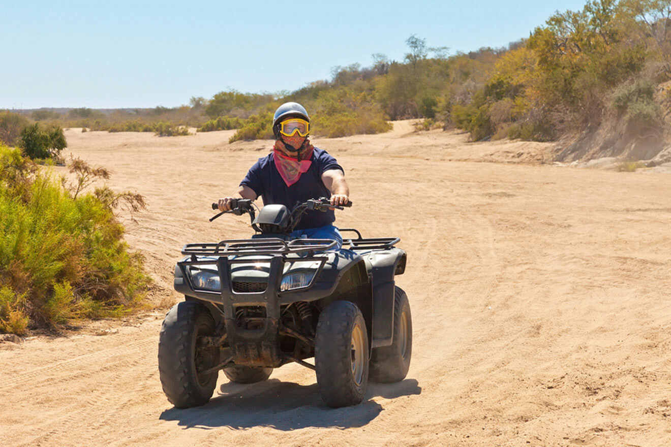 person riding an ATV