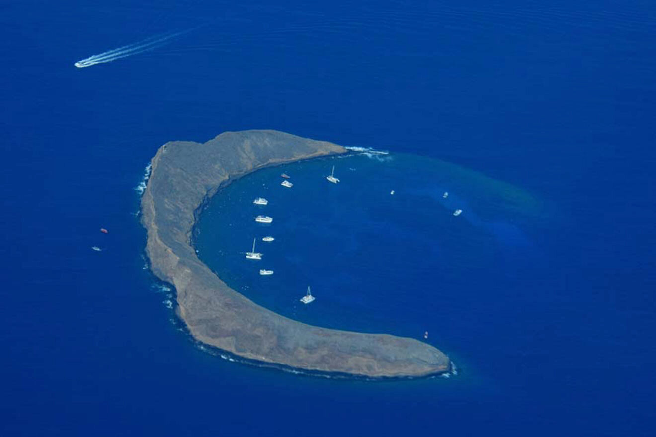 Molokini Crater aerial view 