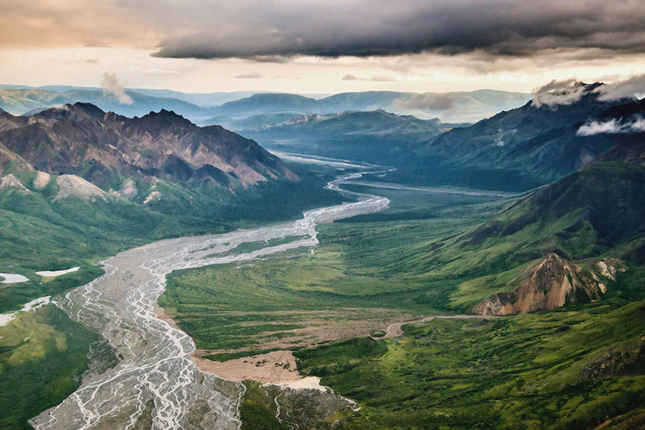 aerial view over Talkeetna