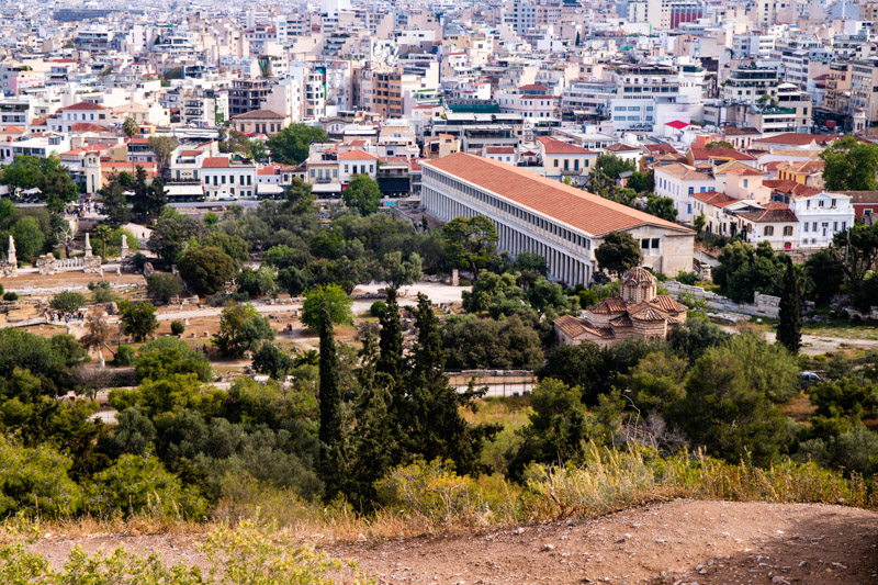 view of ancient agora from above