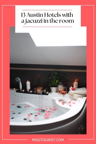 jacuzzi with flower petals and wine glasses