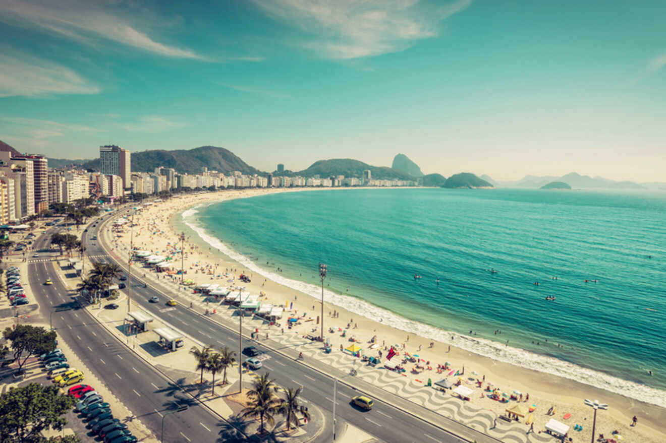 aerial view over Brazil beach