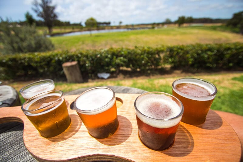 flight of beer at Cheeky monkeys 