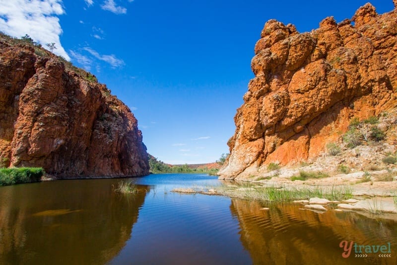 A canyon with a river