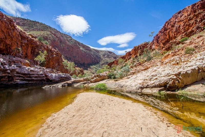 a river going through a canyon