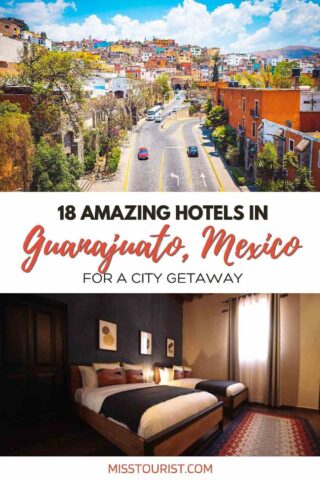 bedroom and street view in Guanajuato