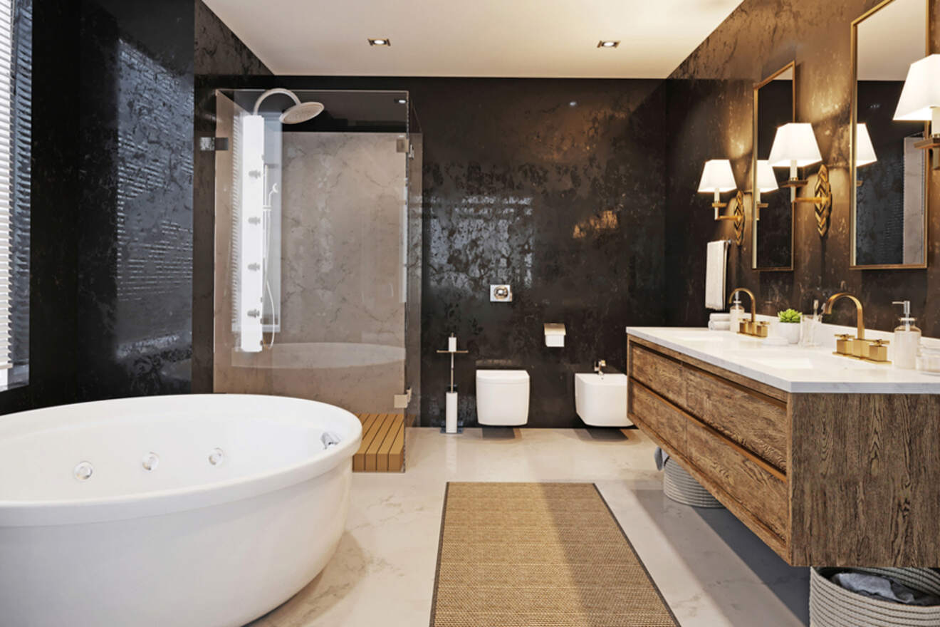 bathroom containing a bathtub