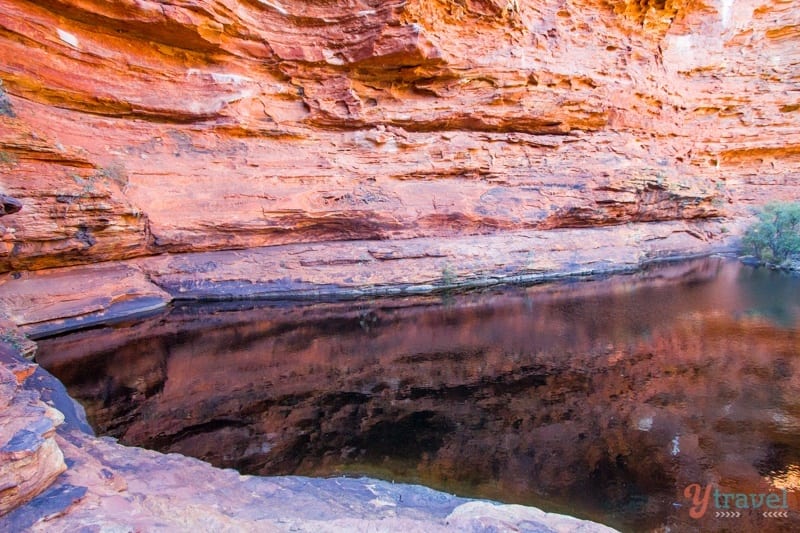 water running through a canyon