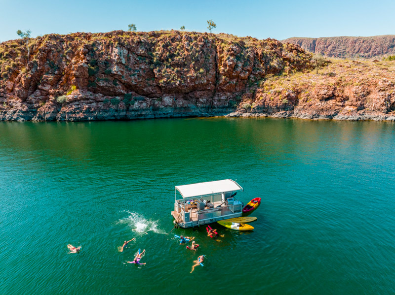 Aerial View of Lake Argyle Cruises, near Kununurra