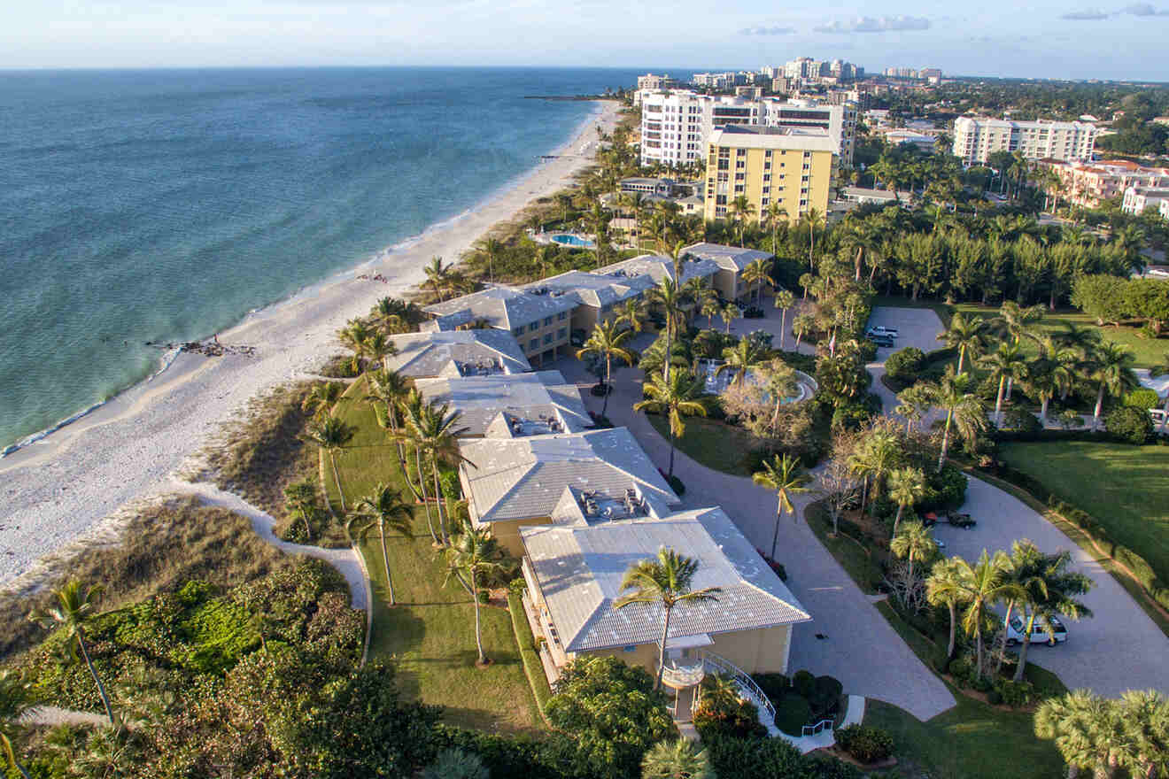 aerial view over Naples resorts