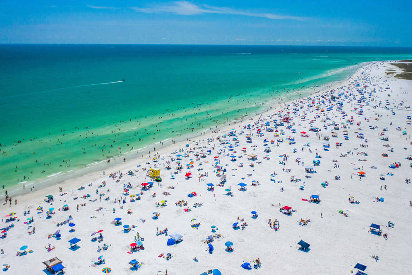 aerial view over the Siesta Key beach