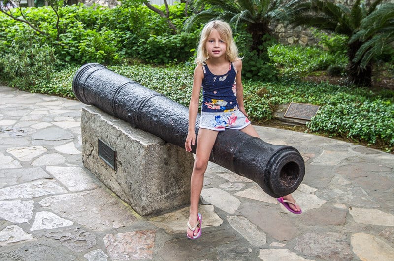 savannah sitting on old artillery gun