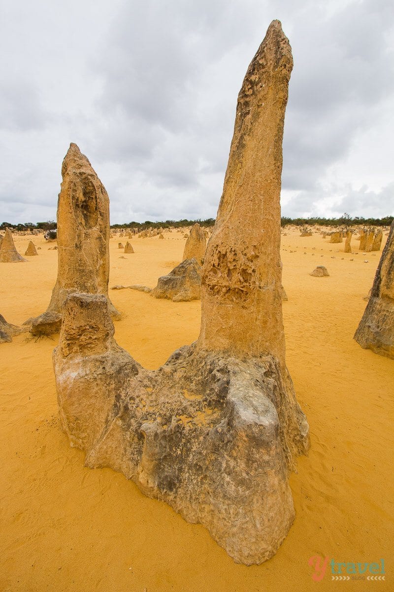 close up of a rock tower