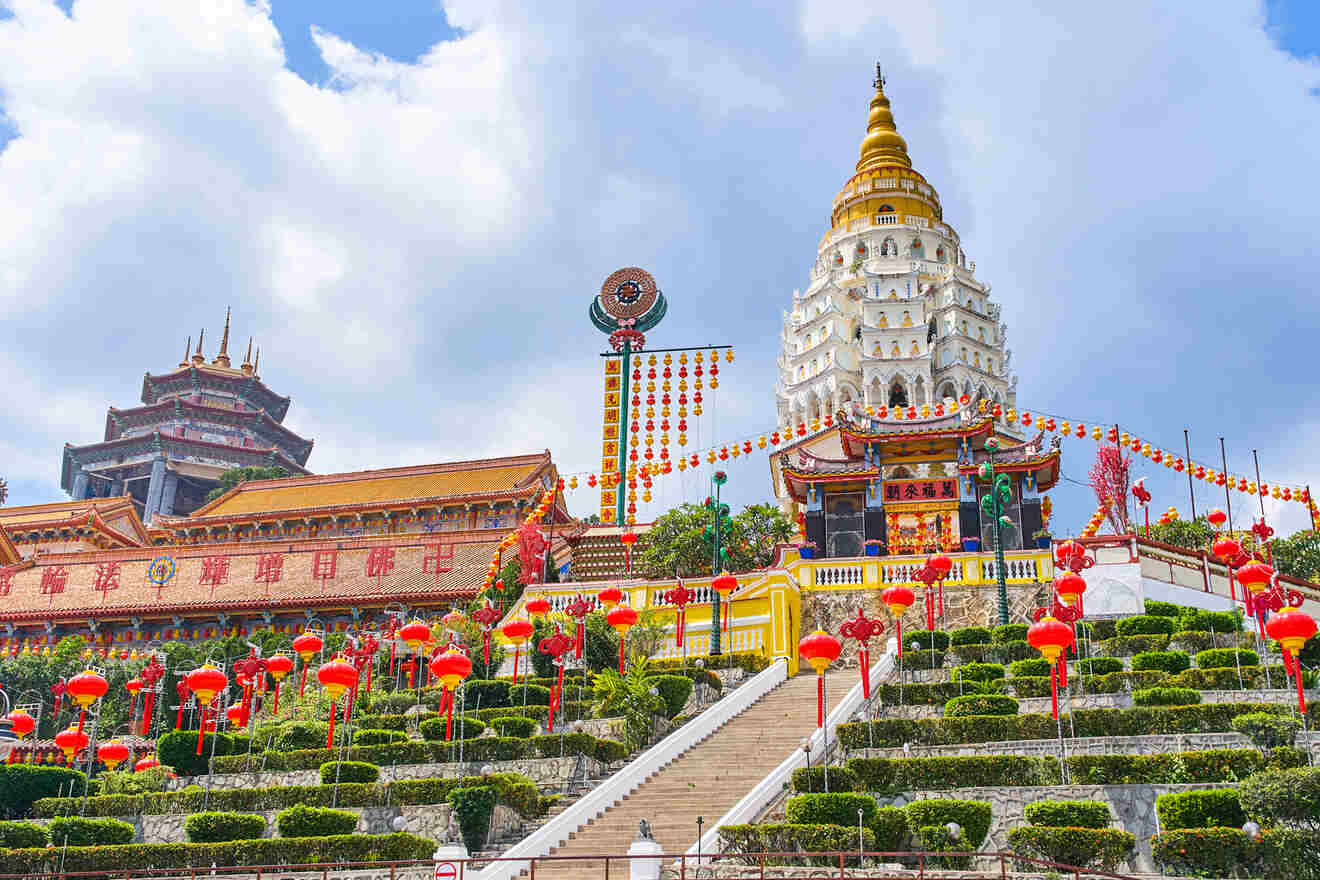 View of the Kek Lok Si Temple in Penang