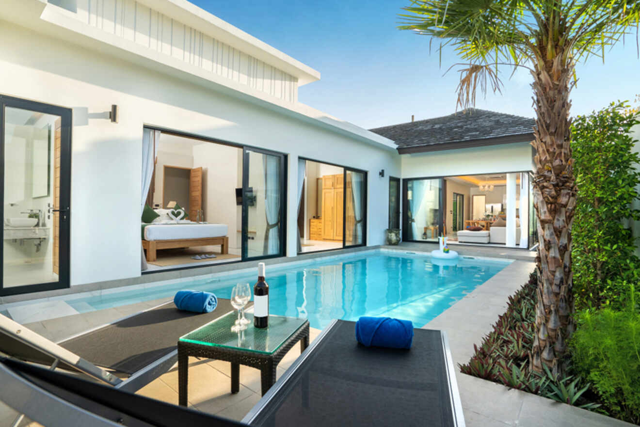 View of a room and private pool in a hotel