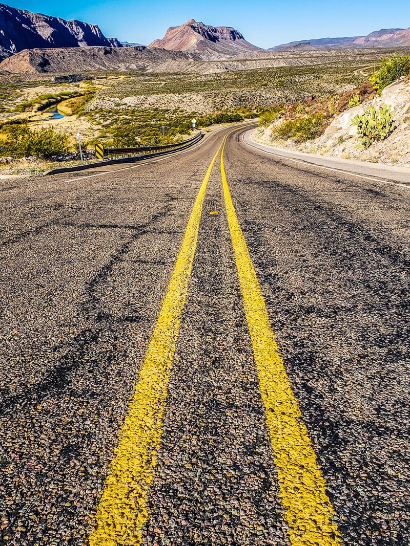 River Road winding through desert landscape