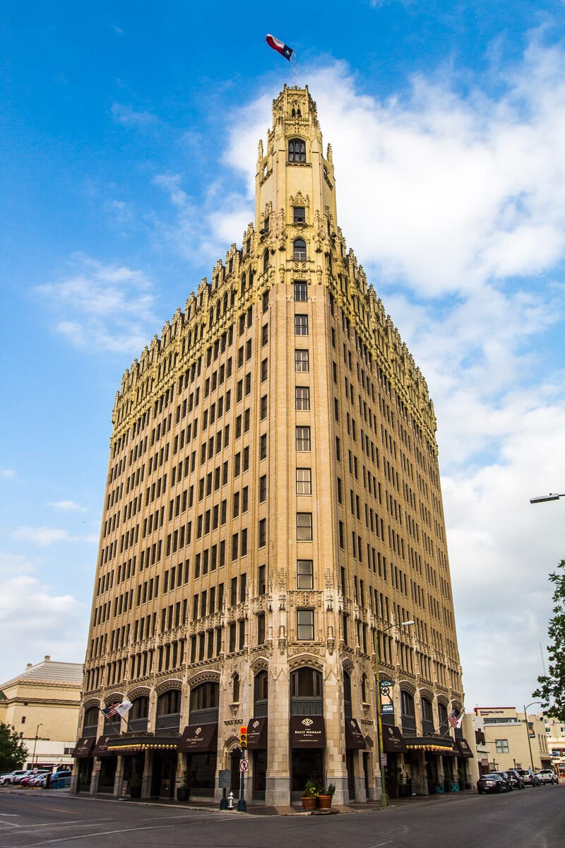 flat iron shape of The Emily Morgan Hotel, San Antonio, Texas