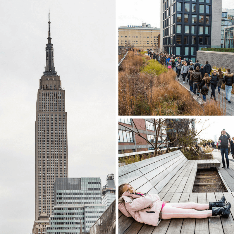 Empire State Building and The High Line in Chelsea. 