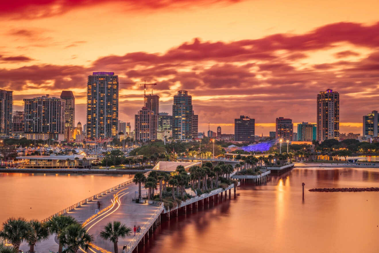 View of St. Petersburg at sunset