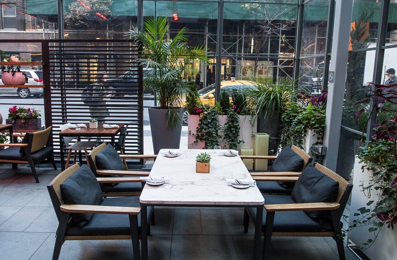 Dining area at INNSIDE New York Nomad hotel in NYC. 