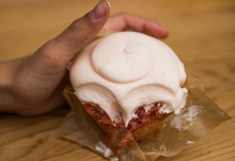 magnolia bakery cupcake on table