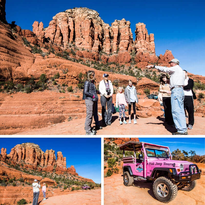 people on Pink Jeep Tour