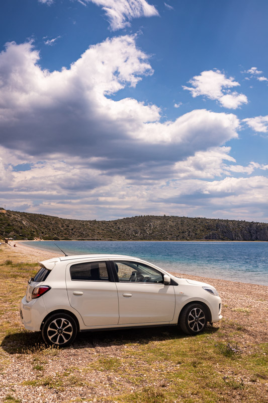 car on beach in nafplio