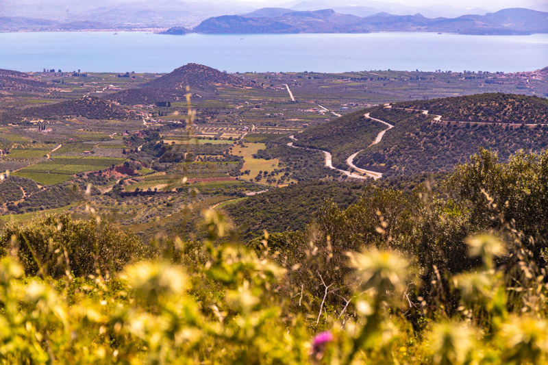 views overlooking valey and coastline